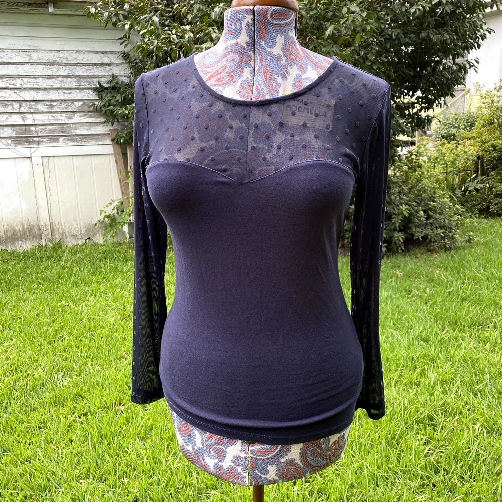 Adorable Polka Dot Sheer Sleeved Top